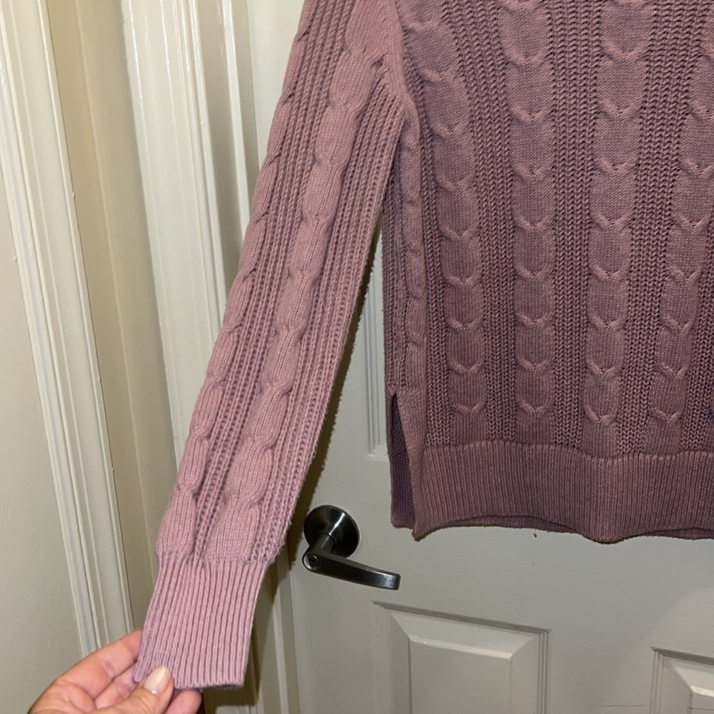 Banana Republic mock neck cable knit sweater. EUC. Lavender. Size XS. - Picture 4 of 10